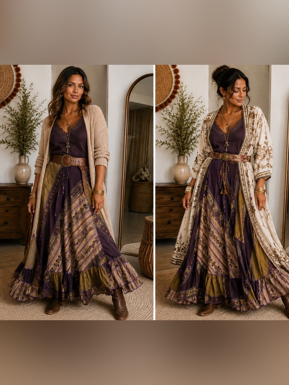 Indian Silk Bohemian Maxi Dress